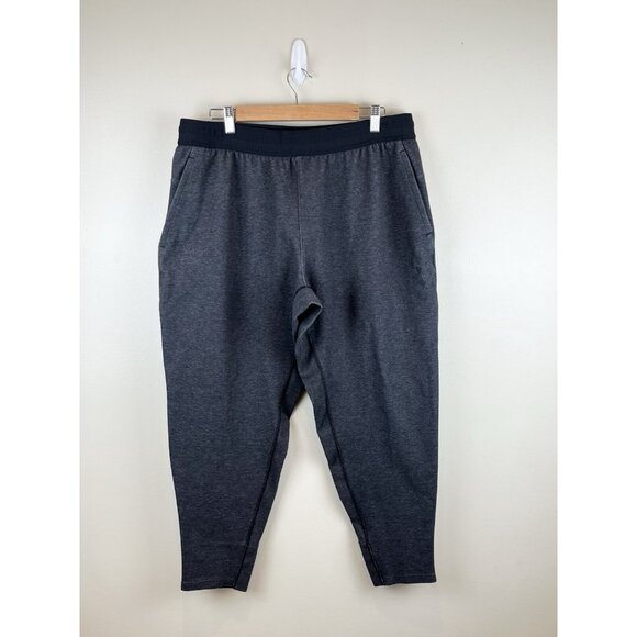 Nike Yoga Training Athletic Sweats Men’s‎ Sz XL Athletic Pants Gray Black CU6782 - Picture 1 of 12